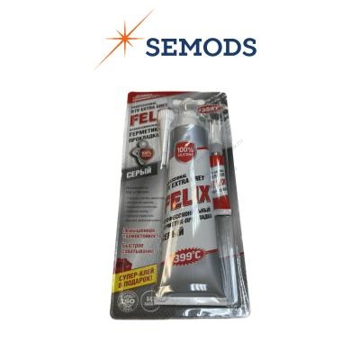 Герметик-прокладка от-75 °С до +399 °С (серый) 100г FELIX