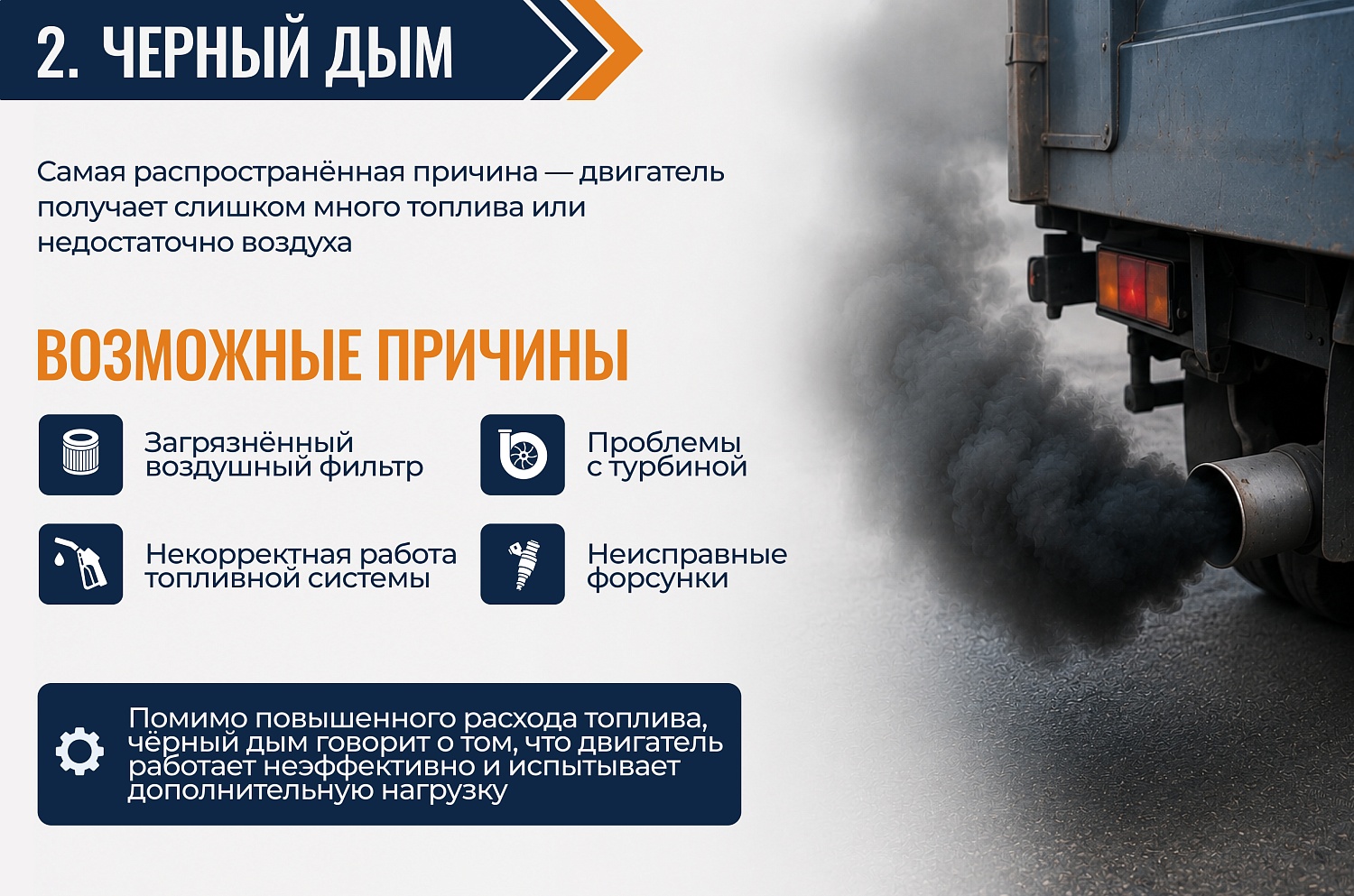 Что цвет выхлопа может рассказать о состоянии дизельного грузовика