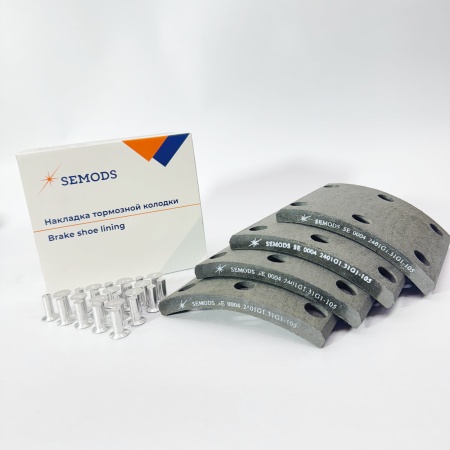 Накладка тормозной колодки зад (к-т 4шт) FOTON 1061 1069 1093 1099 S100 перед 1093 1099 (отв. 90мм) 