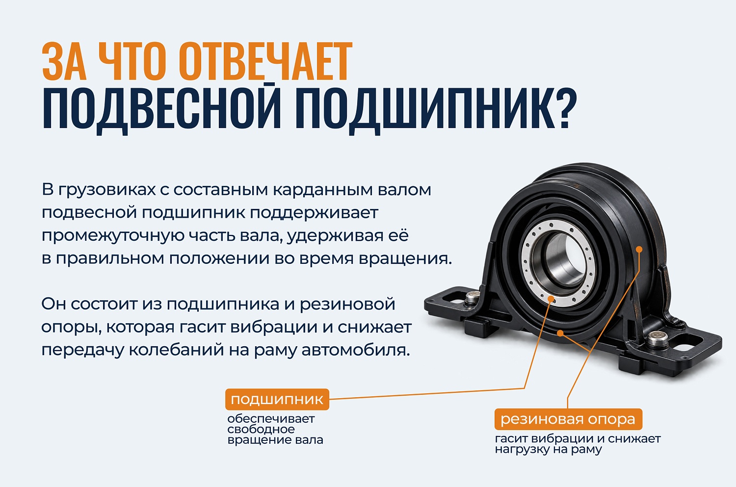 Подвесной подшипник карданного вала: когда пора менять?
